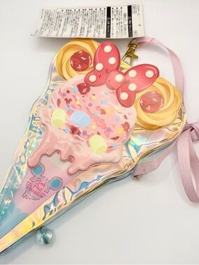 RARE Tokyo Disney Japan Minnie Mouse Ice Cream Pouch Crossbody Bag Authentic